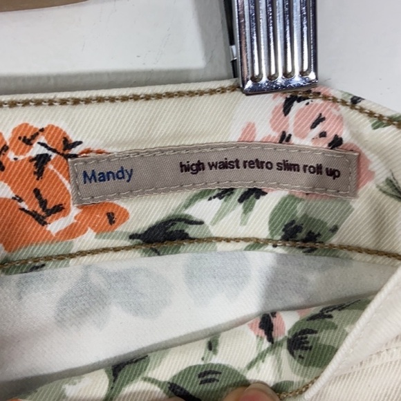 Citizens of Humanity Floral Print Jeans High Waist Retro Slim Roll Up Sz 31 - Picture 7 of 13